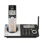 AT&T CL83107 DECT 6.0 Wireless Home Phone with Dual Keyboard Base, Answering Machine, Call Block, Call ID, Intercom and Long Range - Silver/Black