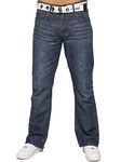 BRAND KRUZE Mens Jeans Bootcut Pants KZ115 Flared Wide Leg Denim Trousers All Waist Sizes MSW 36 R Blue