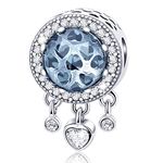 Dream Catcher Charm fit Pandora Charms Bracelet 925 Sterling Silver Feathers Tassel Bead Charm with Colorful Stones Pendant for European Bracelets Necklace