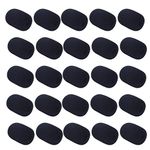 YOSAWA 25pcs Mini Headset Microphone Windscreens Foam Microphone Cover Black (MKFT)