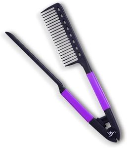 Herstyler Hair Straightener Comb - Flat Comb for Women - Travel Friendly - Easy Straightening and Styling - Get Straight Hair in Minutes (Purple)