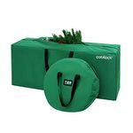 Cabilock Christmas Storage Bag Waterproof Oxford Cloth Heavy Duty Christmas Artificial Tree Storage Bag Xmas Holiday Storage Container with Wreath Storage Bag (Green)