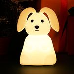 ZKLiLi Cute Bunny Night Light, Rechargeable Silicone Lamp Nursery Bunny Night Light for Kids Room Gifts for Baby Toddler Teen Girl Kawaii Decor