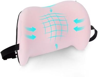 Lumbar Support Pillow for Office Chair, Cooling Car Lumbar Pillow Lower Back Pain Relief,Memory Foam Back Cushion with Adjustable Straps,Ergonomic Chair Back Pillow for Gaming Chair,Car(Pink Cooling)
