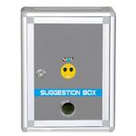 SIBY Multipurpose Suggestion/Donation Box with Key Lock | Suggestion Box for Office School | Wall Mount Feedback Mail Box for Hotels/Restaurant(1Pc, Silver)