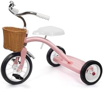 KRIDDO Classic All Metal Toddler Trike, Gift for Boys and Girls Ages 2 to 4 Year Old, Tricycle for 1 to 3 Year Olds, Sturdy Rear Deck, Deluxe Steer and Ergonomics Grip, Indoor and Outdoor, Pink