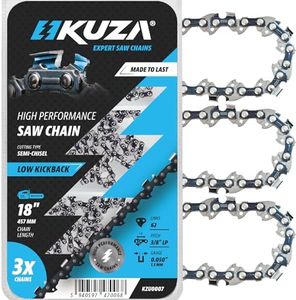 KUZA - 18 Inch Chainsaw Chain 3/8" LP Pitch, 050" Gauge, 62 Drive Links Easy to Install, Highly Durable, German Steel, Low Kickback fits CRAFTSMAN, POULAN and more