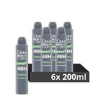 Dove Men+Care Fresh Anti-Perspirant Aerosol Deodorant Spray with ¼ moisturising cream for 48 hour sweat and odour protection 6x 200 ml