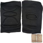 DANCEYOU Dance Knee Pads Thick Soft Sponge Volleyball Knee Brace for Big Kid Teen Adults Workout Knee Protector Football Pole Dance Yoga Tennis Running, BK, XL