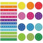Magnetic Tiles & Circles Fraction Set, 156pcs, 12 Color Coded, Counting & Math Toys