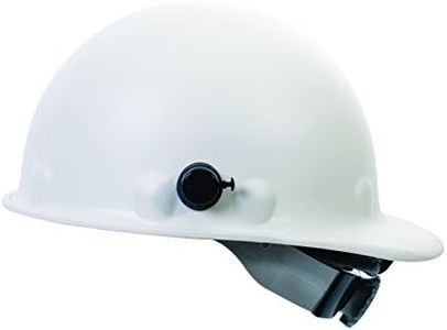 Fibre-Metal by Honeywell P2AQSW01A000 Super Eight Swing Strap Fiber Glass Cap Style Hard Hat with Quick-Lok, White