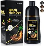 Natural Black Hair Dye Shampoo Instant & Easy 3-in-1 Hair Color Solution for Men and Women - Herbal Formula, Ammonia-free, Lasts 30 Days - 16.90 oz