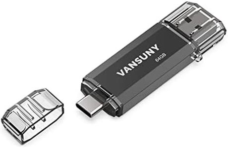 Vansuny 64GB Flash Drive 2 in 1 OTG USB 3.0 + USB C Memory Stick with Keychain Dual Type C USB Thumb Drive Photo Stick Jump Drive for Android Smartphones, Computers, MacBook, Tablets, PC