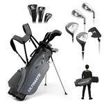 ULTIMATE Men's Complete Golf Club Set - Right Handed, w/ 460cc #1 Driver, #3 Fairway Wood, #4 Hybrid, #6/#7/#8/#9/#P Irons, Putter & 3 Head Covers, Mens Golf Clubs Full Set