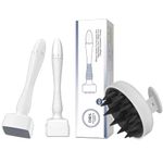 Derma Stamp Cureum DRS 140a Adjustable 0~3mm with Hair scalp massager I Microneedling Derma pen Titanium micro needles I Amazing Professional Pen for Skin Repair, Facial Care, Hair & Beard Growth, Prevent Hair fall I Hair Scalp Massager with Soft Silicone Bristles I For Men and Women Use