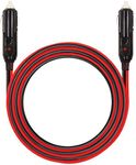 MOTOPOWER MP69000A 10FT 16AWG Heavy Duty Male to Male Cigarette Lighter Plug Cable Battery Charger Cord with LED Lights and Fuse Protection On Both Plugs Fire Resistant Plugs