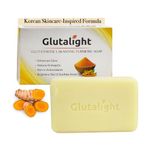 Glutalight Glutathione Lakadong Turmeric Soap For Face & Body | Korean Skincare with Niacinamide, Vitamin C | Tan Removal Soap | Fades Hyperpigmentation| Haldi Sabun For Hydrated Skin| Pack Of 1