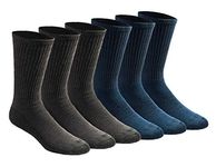 Dickies Men's Big & Tall Dri-tech Moisture Control Crew Socks Multipack, Mixed Denim (6 Pairs), Shoe Size: 12-15