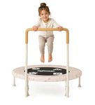 LeJump 36" Indoor Trampoline for Toddler, ASTM Certified Foldable Mini Kids Trampoline with Anti-Slip Handle, Small Kids Trampolines Age 1-6, Toddler Boy Girl Gifts(Circus Friends)