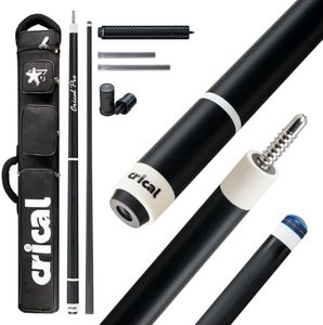 CRICAL Carbon Fiber Pool Cue Stick 58" Billiard Cue Stick Professional Low Deflection Pool Stick with 12.5mm Tip for Adults