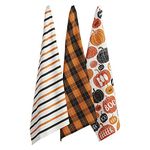 DII CAMZ11342 Pumpkin Boo (Set of 3) Print-Woven Mix Dishtowel Set,