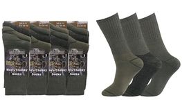 ARG 6 Pairs Men’s Army Military Sock Combat Boots Hiking Padded Thermal Warm Thick Cotton Rich Socks Size 6-11