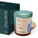 Puretive Me Time Scented Soy Wax Candle | Lemongrass, Jasmine & Light Musk | Scented Candles for Home Decor, Luxury Gifting | 2 Wick Candle | Large I Upto 35 hrs Burn time | 480 Grams