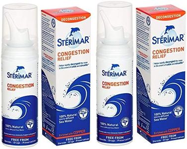 Sterimar - Nasal Spray - Congestion Relief - 100% Natural Sea Water - with Copper & Magnesium - 100ml - 2 Pack