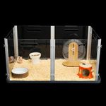 Ruexue Large Acrylic Transparent Hamster Cage Easy Pet Observation Suitable for Guinea Pigs, Hedgehogs, and Small Rabbits (31.5" L x 20" W x 16" H)