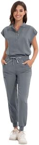 GGEH Scrub for Women Set - Stretch Scrub Top & Jogger Pants Mandarin Collar Anti-Wrinkle Scrub Suit Medical Uniform