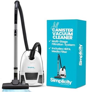 Simplicity Vacuums Jill Canister Vacuum Cleaner, Hardwood Floor Vacuum with Dual-Certified HEPA Vacuum Filter and Bag, Small and Compact Stair Vacuum, Jill.12