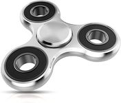 Vofolen Fidget Spinner Toys, Durable High Speed Bearing Metal Hand Finger Spinners, Focus Anxiety Stress Relief Boredom Killing Time Toys for Kids Adults, Silver