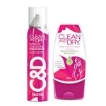 CLEAN & DRY| Daily intimate wash & Foam wash | Hygiene Wash for Women, Vaginal Wash, Smooths Skin | Anti-Bacterial and prevents infections | Restores pH Balanace| Naturally| No itching, Burning, white Discharge| 90ml wash & 85g Foam wash