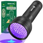Escolite UV Flashlight Black Light 51 LED 395 nM Ultraviolet Blacklight Flashlite for Pet Urine Detection,Dry Stains,Bed Bug,Scorpion,Dog/Cat Urine Light Detector Matching with Pet Odor Eliminator