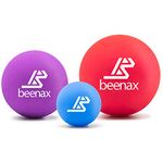 Beenax Lacrosse Massage Ball (Set of 3) - Trigger Point, Myofascial Release, Plantar Fasciitis, Deep Tissue, Yoga, Pilates, Rehab, Physio - Shoulders, Neck, Back, Foot, Body