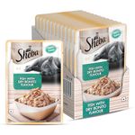 Sheba Rich Premium Adult (1+ Years) Wet Cat Food, Fish with Dry Bonito Flavour, 35 g Pouch (Pack of 12), High-moisture wet food for healthy hydration