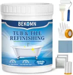 BEKOMN Tub and Tile Paint Refinishing Kit 33oz with Tools,Water Based,Low Odor,Bathtub Paint White for Bathroom Kitchen Countertop 1000g