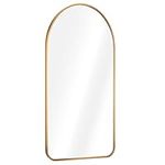 Navaris Arched Wall Mirror - Full Length Golden Arch Framed Mirror - Wall-Mounted Mirror with Gold Aluminum Alloy Frame - 43.3 x 19.7 in (110 x 50 cm)