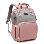 motherly Stylish Babies Diaper Bags For Mothers - Economical Version, 6 Month Warranty, (Grey & Pink, 18 Liters, Maternity Bags)