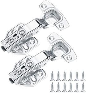 2 Piezas Bisagras de Puerta de Armario de Mueble, Bisagras de Muebles, Bisagras de Puerta de Cocina, Bisagras de Resorte Plegables con Tornillos, Bisagra Invisible de Acero Inoxidable