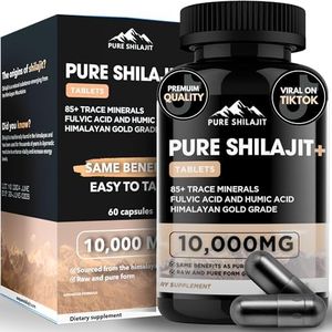 Pure Shilajit Capsules, Maximum Potency Organic Pills with Trace Minerals for Energy & Immune Support, for Men & Women, Natural Supplement from Himalayan Resin, 60 Tablets