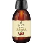 Pure World Natural Jojoba Oil 100% Pure and Undiluted 100ml. Cold and Freshly Pressed Premium Quality Jojoba Oil – Skin, Nails, Body and Face, Vegan…