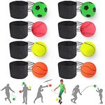 Jastown 8 pcs rebound wrist ball，Spring Ball on a string, rubber return balls on elastic rope, Wrist Band Ball，Rebound Finger Exercise Ball,Hand eye coordination training Bouncy Ball