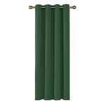 Deconovo Home Decoration Blackout Curtain Eyelet Curtain Thermal Insulated Curtain for Kids Bedroom W55 x L95 Dark Green One Panel