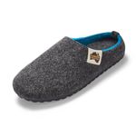 Gumbies Outback Indoor & Outdoor Slippers, Easy Slip On House Shoes with Recycled Materials, Ideas for Gift Giving for Men & Women, Charcoal & Turquoise, UK 4