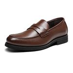 Bruno Marc Men's Penny Loafers Slip-on Leather Business Formal Dress Shoes,Size 9.5,Dark Brown,SBLS2339M