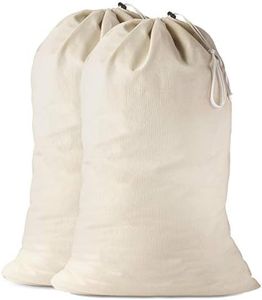 Handy Laundry Cotton Laundry Bag, The Extra Heavy Duty Washable Laundry Bag with Drawstring Makes a Great Cloth Storage Sack for Sleeping Bag, Linen Basket Liner, Hamper Liner and Travel, (2-Pack)