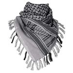 IronSeals 100% Cotton Tactical Desert Scarf Wrap, Arab Scarf Wrap Tactical Desert Scarf Cotton Head Wrap (Grey)