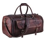 Handmade World Vintage 24 Inch Large Leather Duffle Bag Borsa for Travel or The Gym, Overnight Weekender Bag Travelers Carry on Luggage Duffel Bag for Men and Women