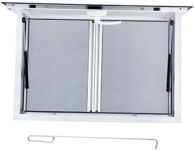 GarveeTech Concession Window, 48" W x 36" H Food Truck Service Window, Aluminum Alloy Serving Window with 2 Horizontal Sliding Screen Windows & Awning Door